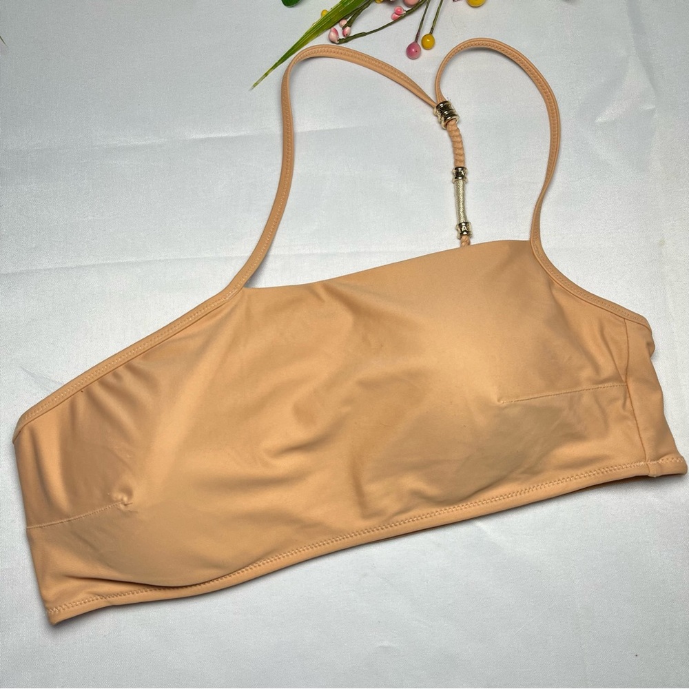 aerie peach bandeau bikini top